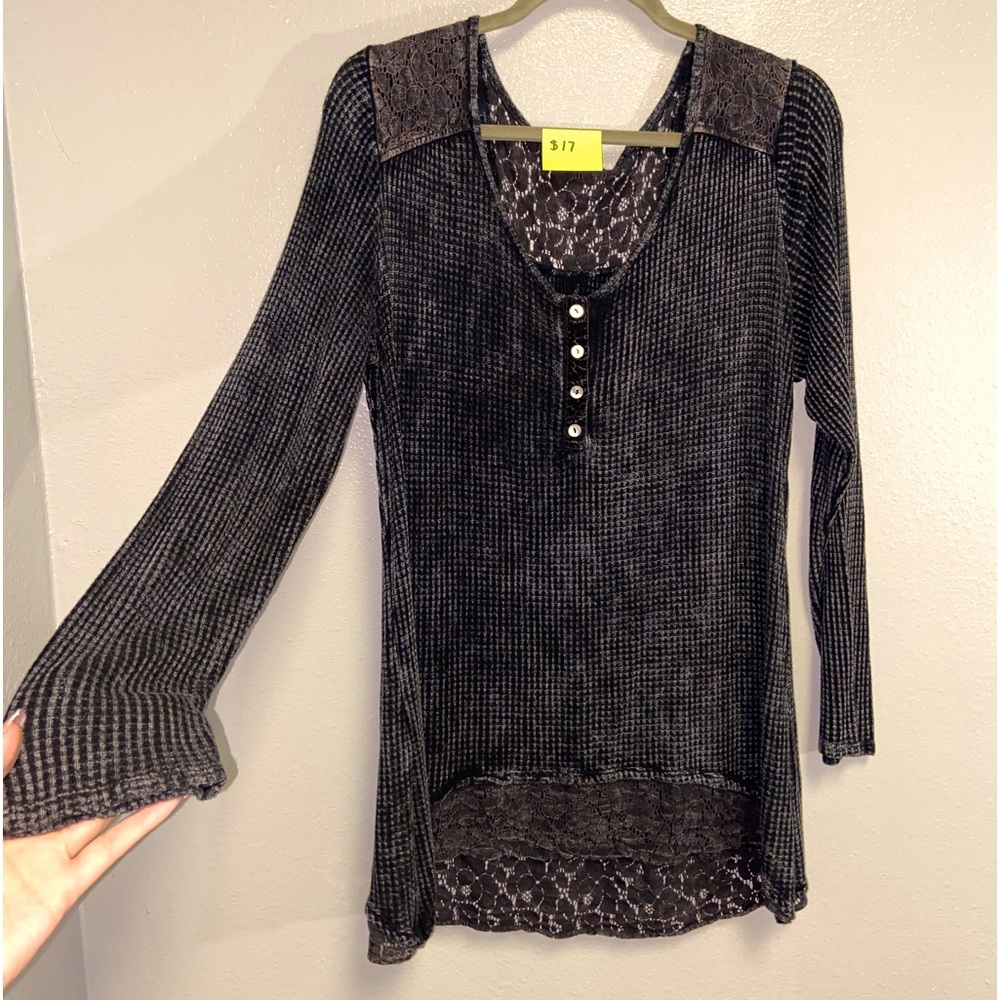 Elena Gilbert Inspired Waffle Long sleeve Top
